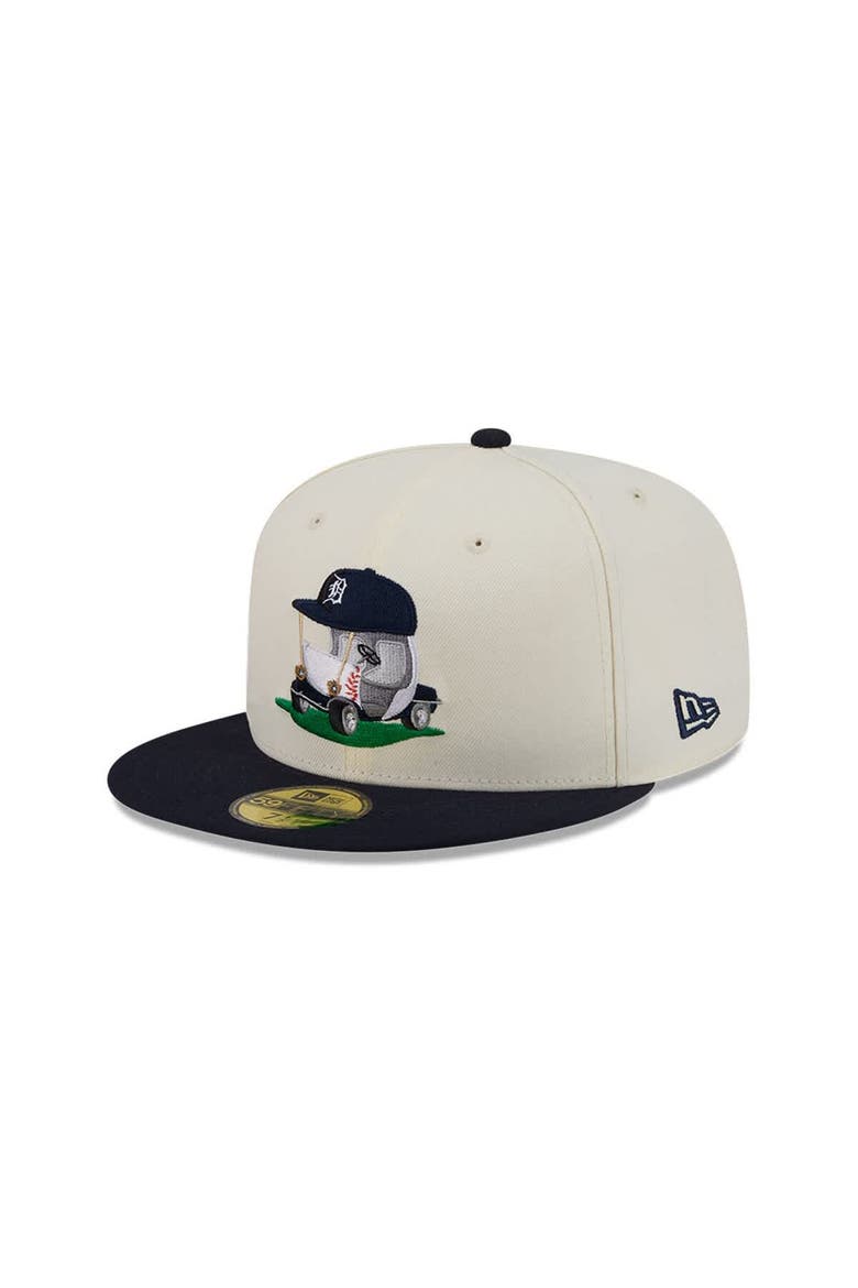 Men's New Era  Cream/Navy Detroit Tigers Bullpen Cart 59FIFTY Fitted Hat, Alternate, color, Cream