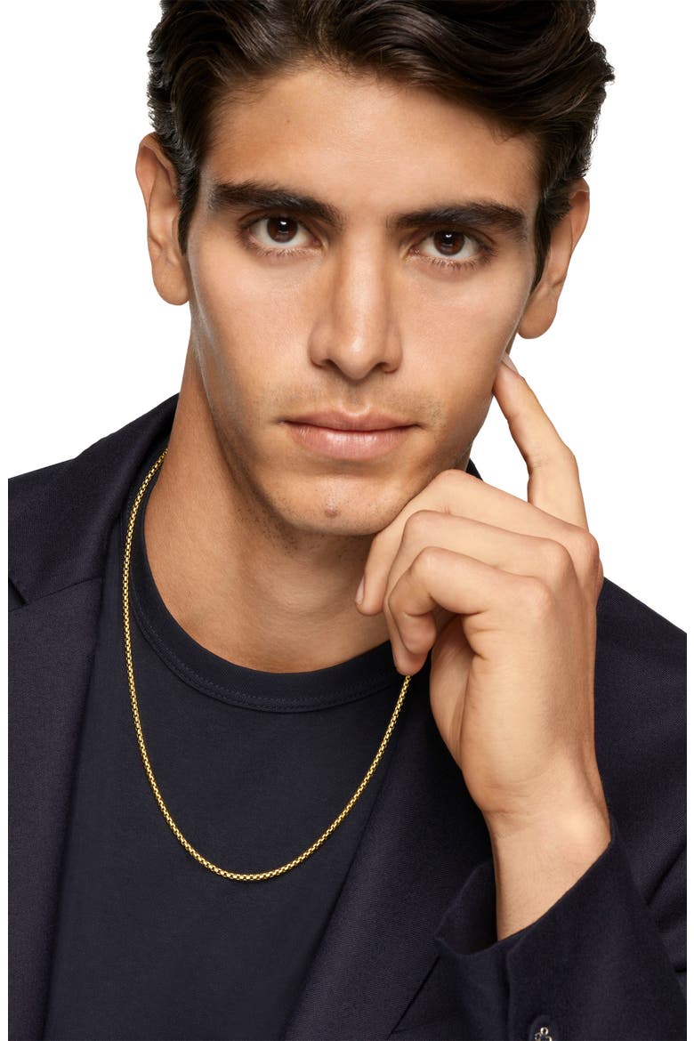 Men's Box Chain Necklace in 18K Gold, 2.7mm, Alternate, color, GOLD
