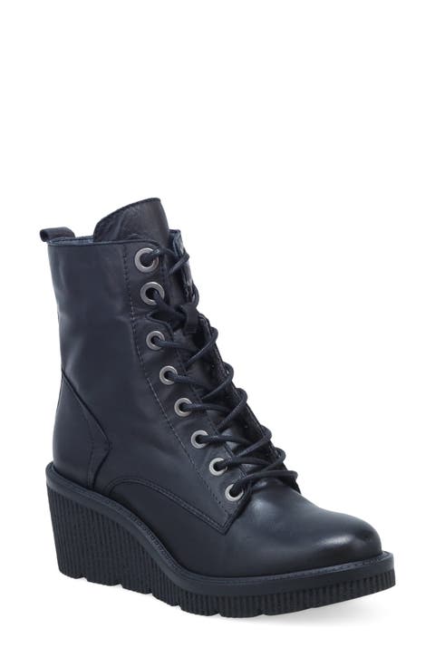 Adrienn Leather Wedge Bootie