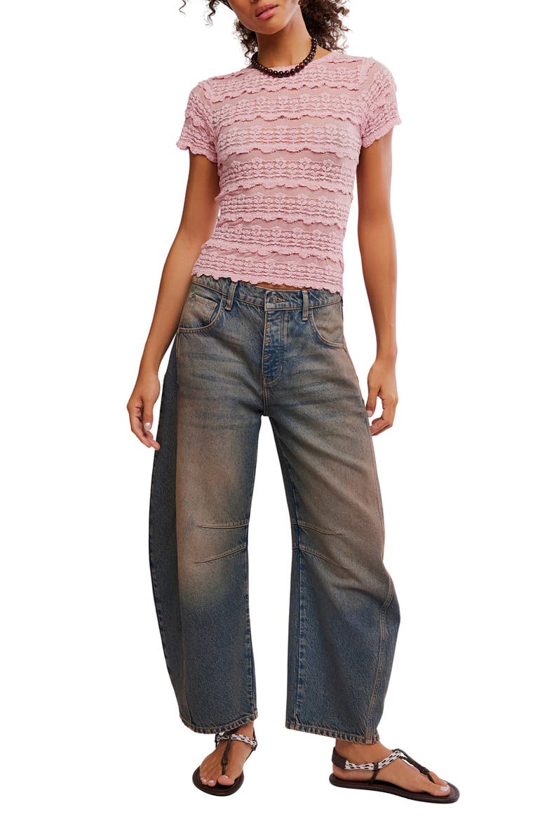 Angelina Mixed Lace Top, Alternate, color, BLUSHING CORAL