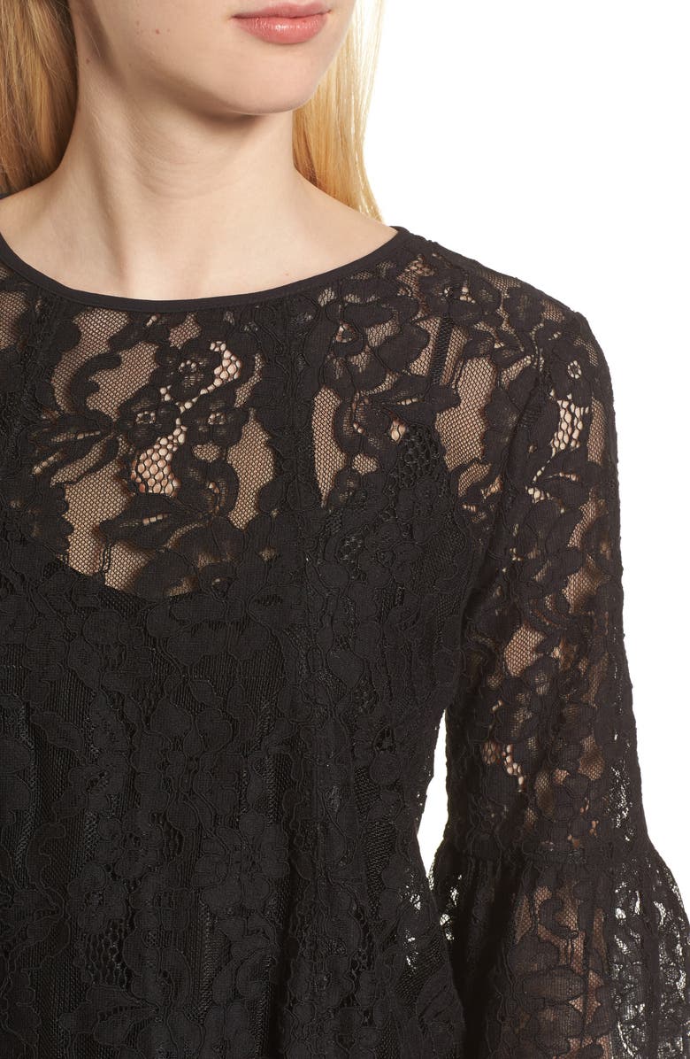Chelsea28 Bell Sleeve Lace Top, Alternate, color, 