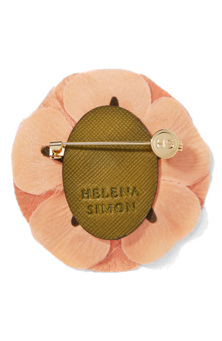 Helena Simon The Peach Anemone Floral Brooch, Alternate, color, Peach