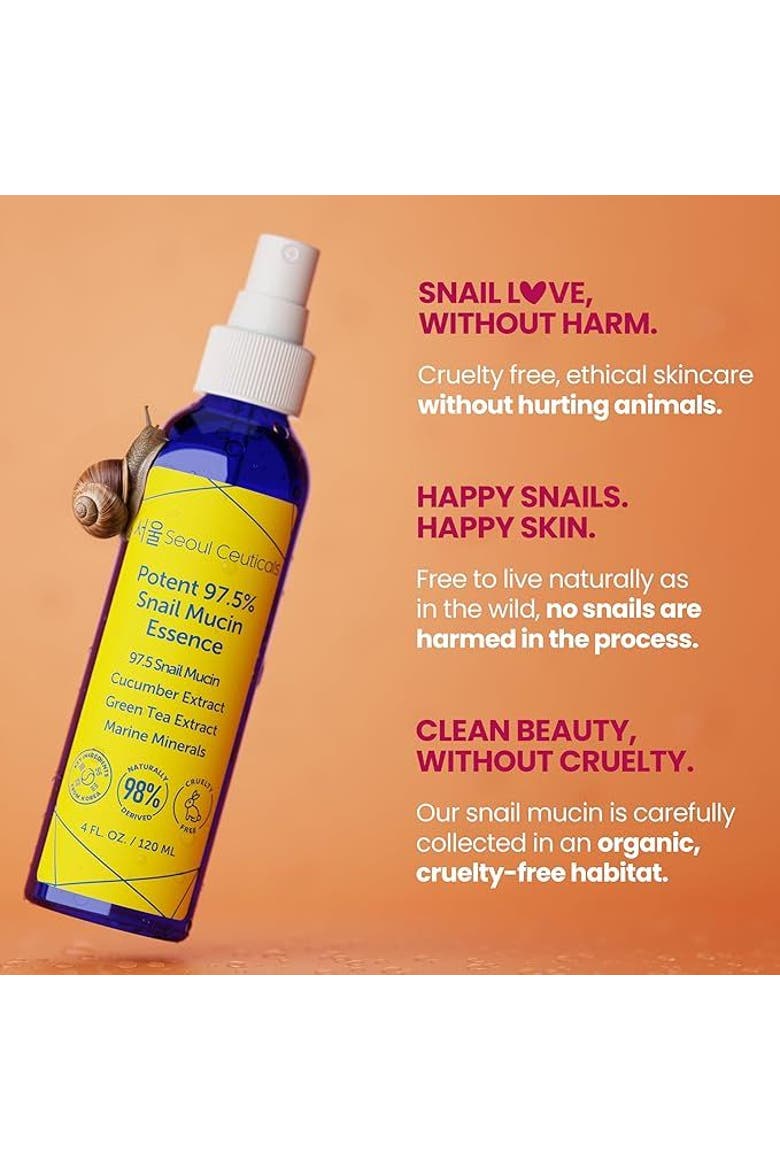 Korean Skincare Potent 97.5% Snail Mucin Essence, Alternate, color, Clear
