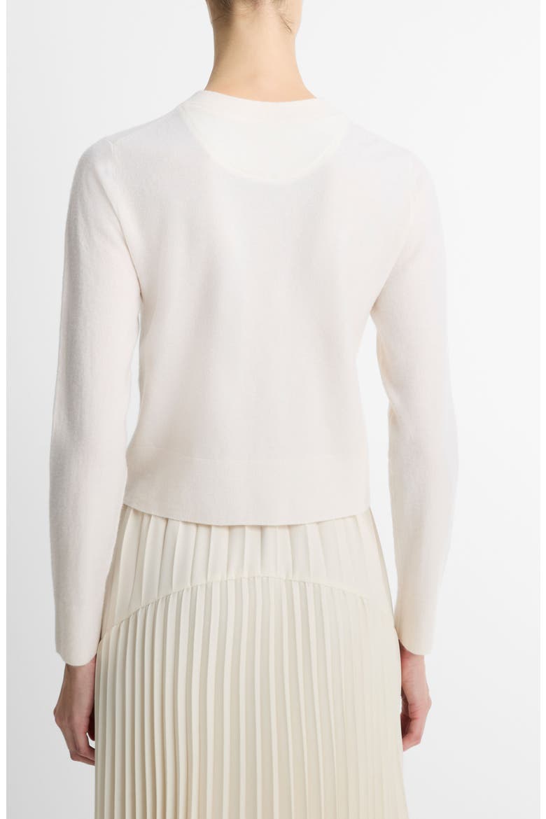 Tipped Half Moon Cardigan, Alternate, color, OFF WHITE/OPTIC WHITE