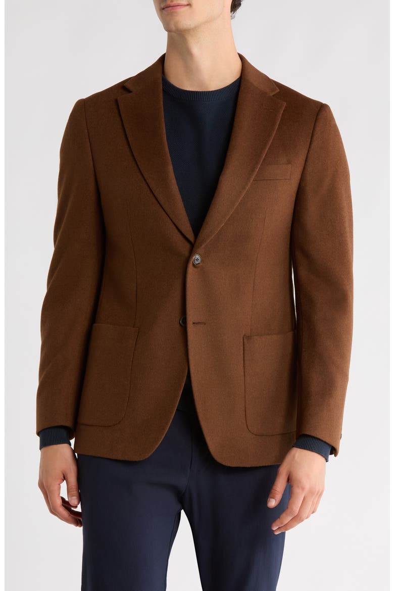 Notch Lapel Wool Blend Sport Coat, Main, color, VICUNA