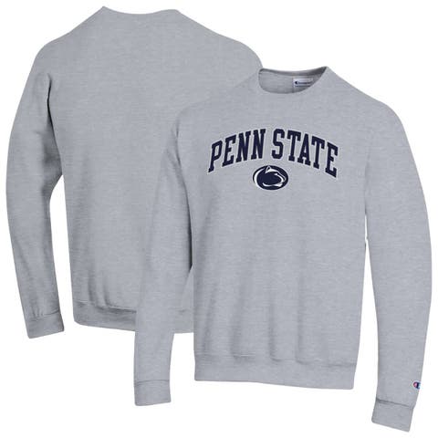 Men's Champion  Heather Gray Penn State Nittany Lions Arch Over Logo Pullover Sweatshirt