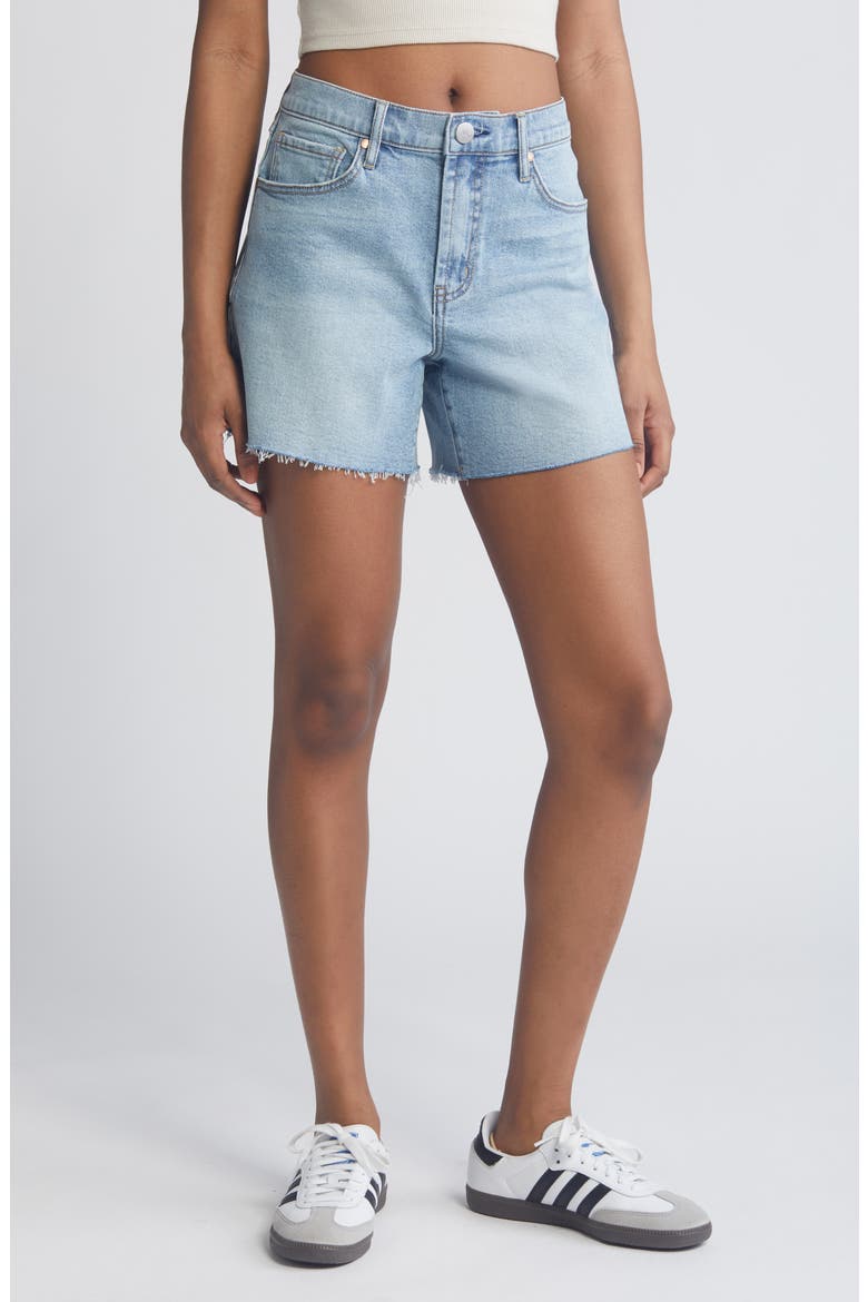 Loose Fit High Waist Denim Cutoff Shorts, Main, color, EDITH