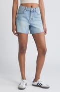 1822 Denim Loose Fit High Waist Denim Cutoff Shorts