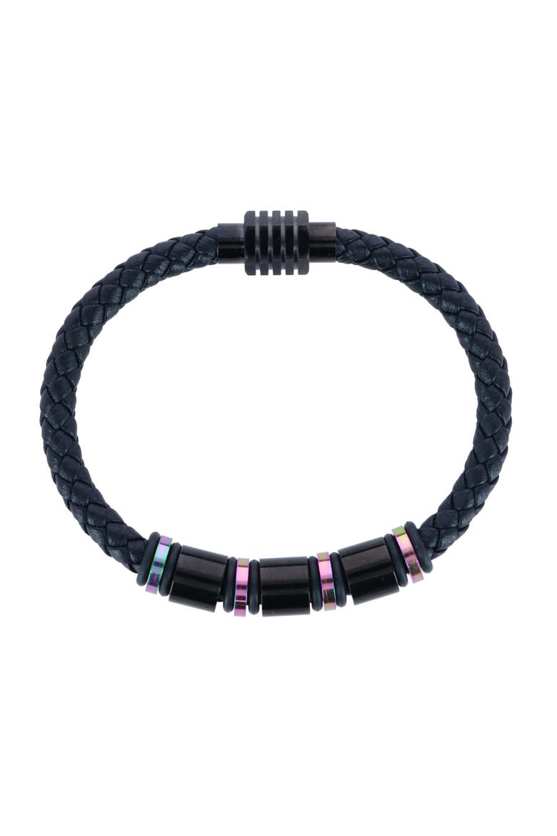 Subtle Color Magnetic Secure Clasp Leather Bracelet, Alternate, color, Subtle Color
