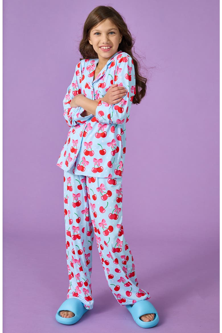 Kids' Cheerful Cherries Lounge Two-Piece Pajamas, Alternate, color, MULTI