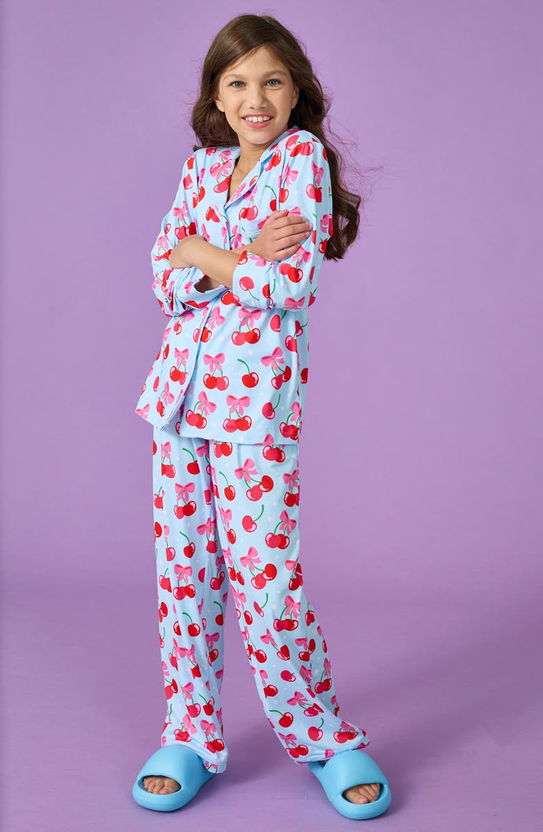 Iscream Kids' Cheerful Cherries Lounge Two-Piece Pajamas, Alternate, color, Multi