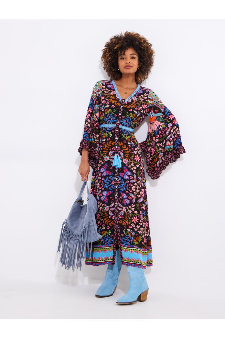 Groovy Tassel Midi Dress, Main, color, KALEIDOSCOPE FLORAL