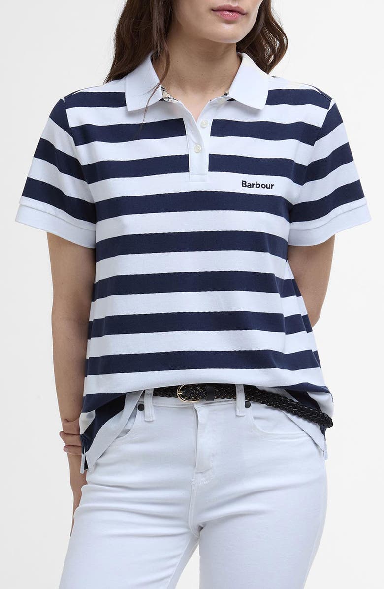 Barbour Ashbourne Stripe Stretch Cotton Polo Shirt, Main, color, 