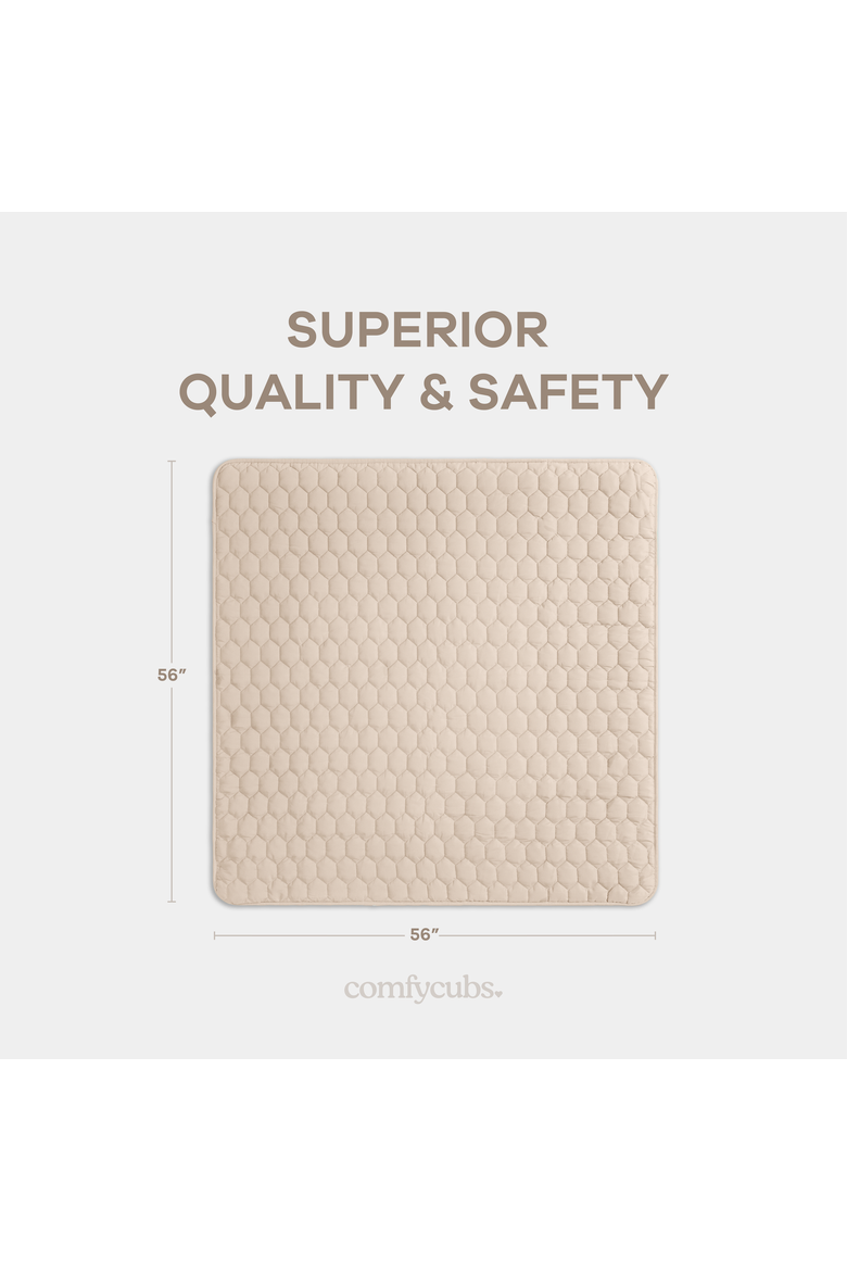 Premium Play Mat with Non-Slip Bottom, Square 56x56 inches, Alternate, color, Sand