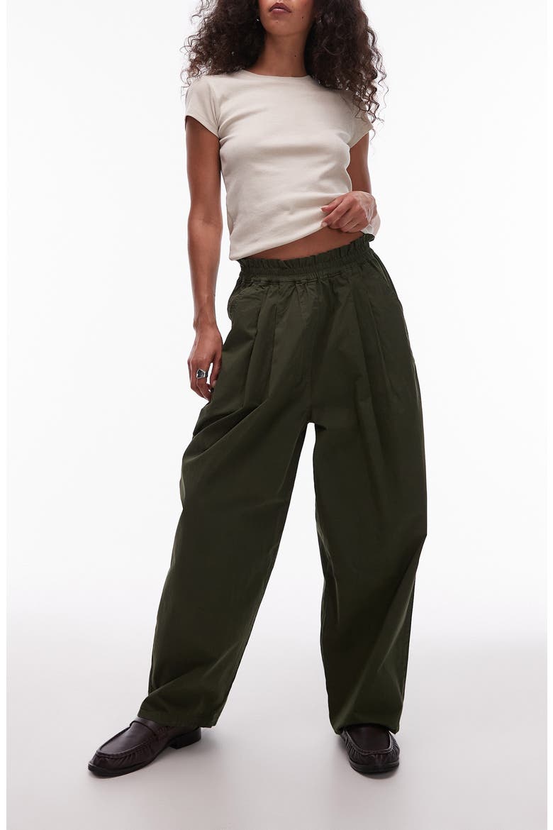 Pleated Balloon Jogger Pants, Main, color, MEDIUM GREEN