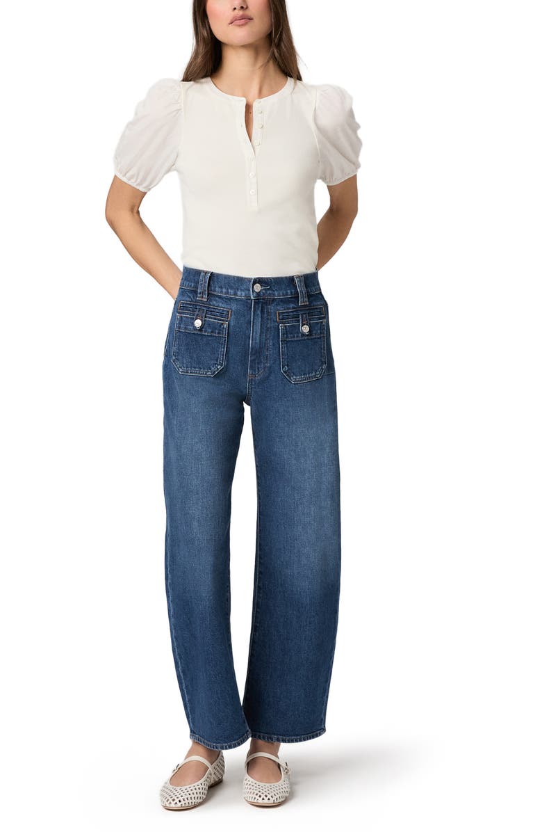 PAIGE Arellia Button Patch Pocket High Waist Ankle Barrel Jeans, Alternate, color, Paradox