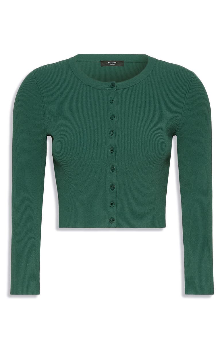 Weekend Max Mara Weekend Tennis Rib Cardigan, Alternate, color, Green
