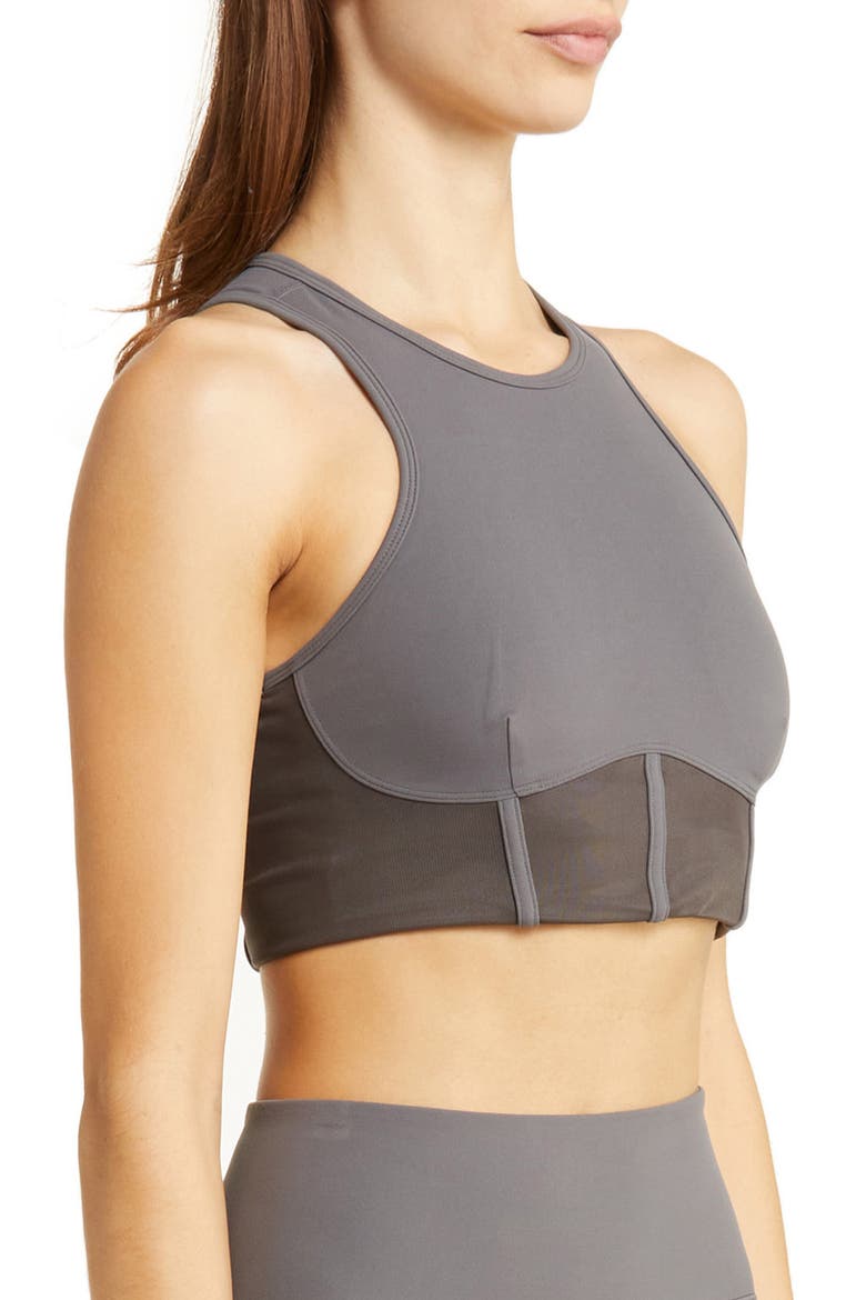 Studio Luxe Corset Sports Bra, Alternate, color, GREY MAGNET
