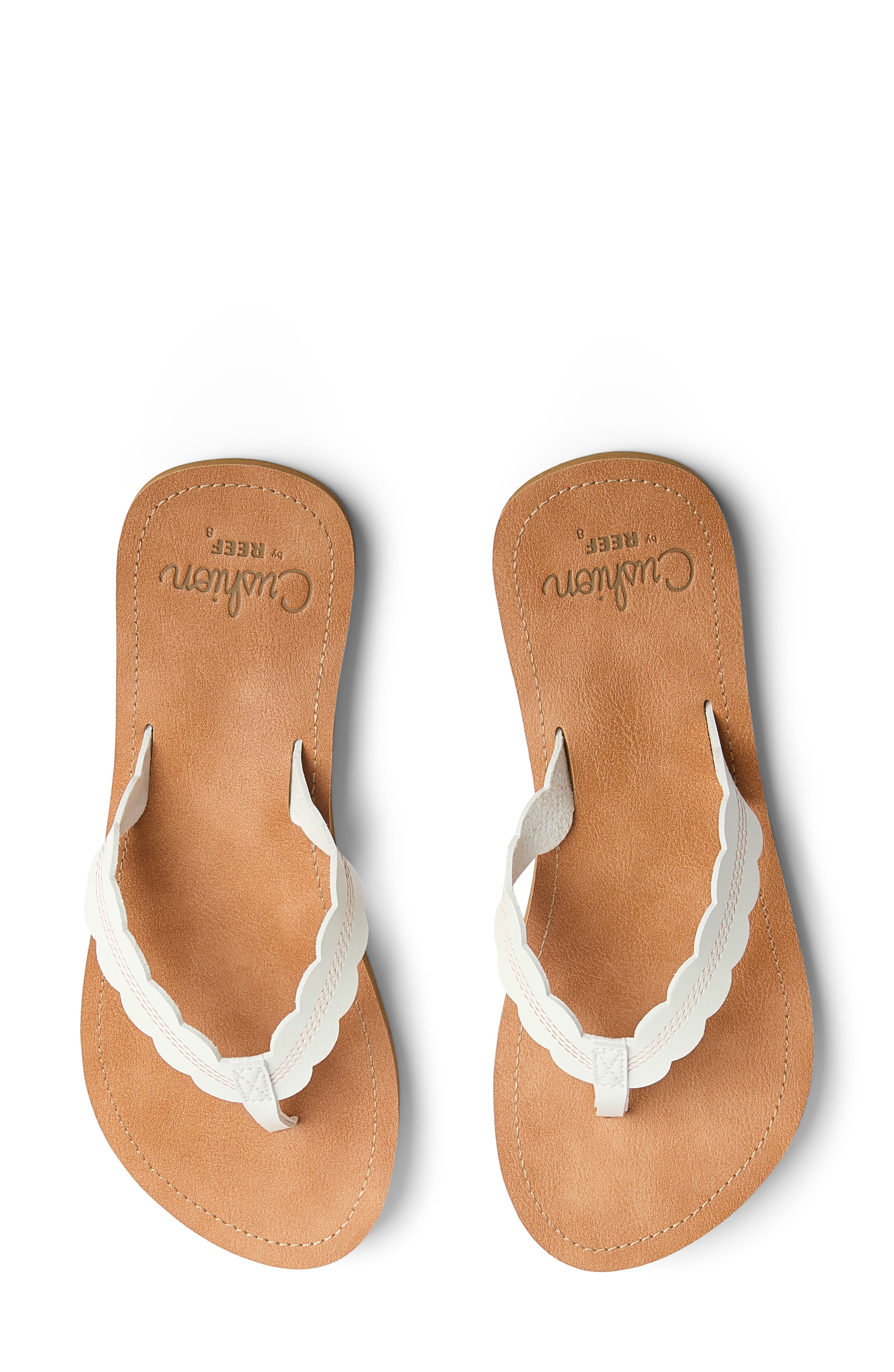 Reef Celine Scalloped Strap Flip-Flop Sandal, Alternate, color, 