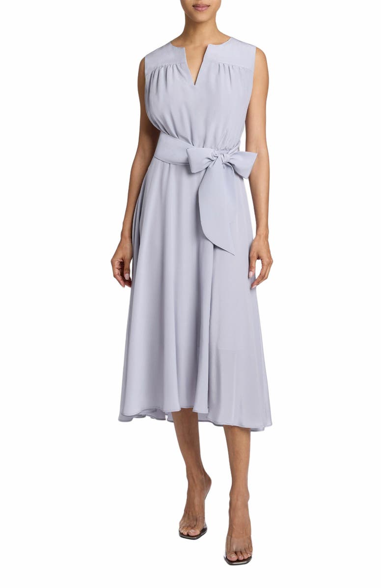 Santorelli MIRA Sleeveless Midi Dress with Hi-Lo Hemline, Main, color, Cloud