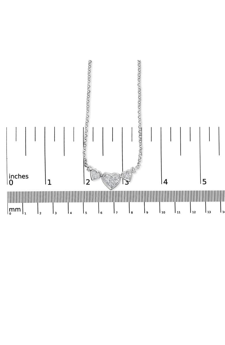 Haus of Brilliance 14K White Gold 1.0 Cttw Diamond Three Heart Statement Pendant Necklace, Alternate, color, White