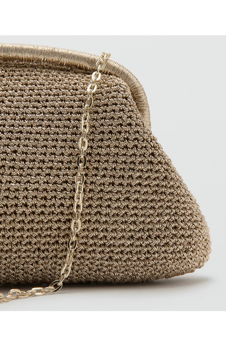 MANGO Metallic Frame Clutch, Alternate, color, Gold