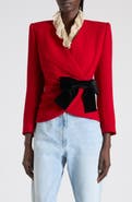 Valentino Bow Detail Virgin Wool Crepe Jacket
