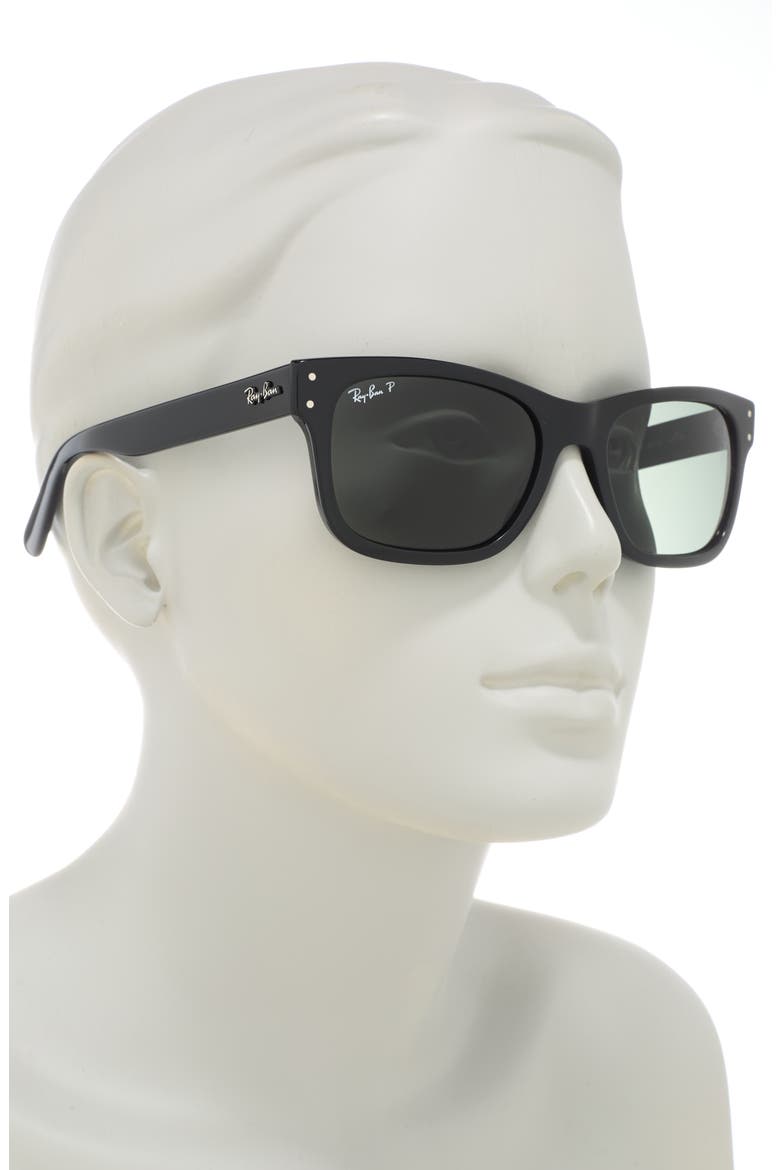 Mr. Burbank 58mm Polarized Rectangular Sunglasses, Alternate, color, BLACK