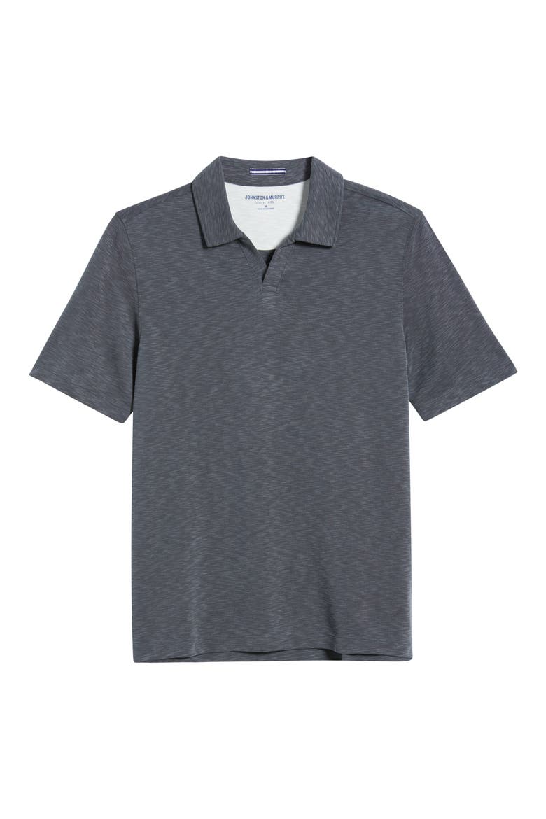 Vintage Slub Modal Blend Johnny Collar Polo, Alternate, color, CHARCOAL