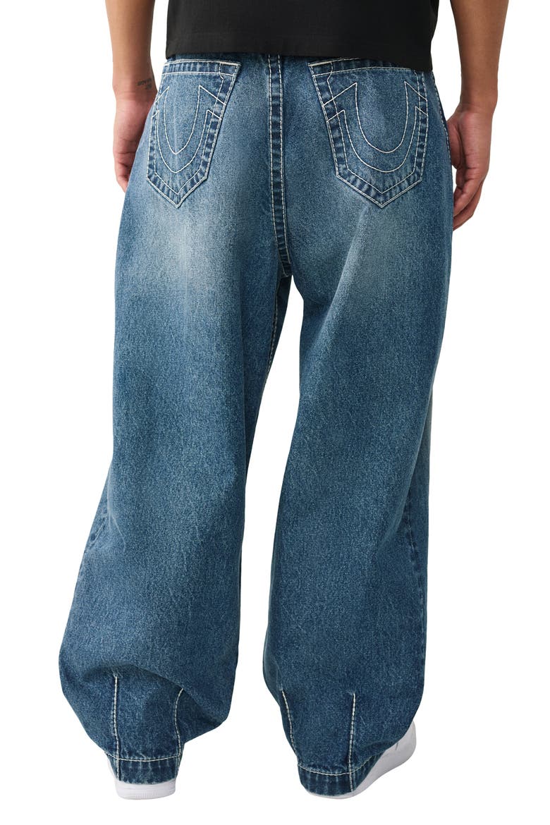 Danny Barrel Leg Jeans, Alternate, color, SHATTERED DARK INDIGO WASH
