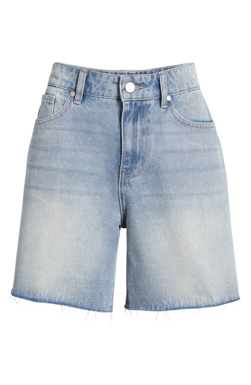 Ptcl Rhea High Waist Wide Leg Denim Shorts In Tinted Med Indigo