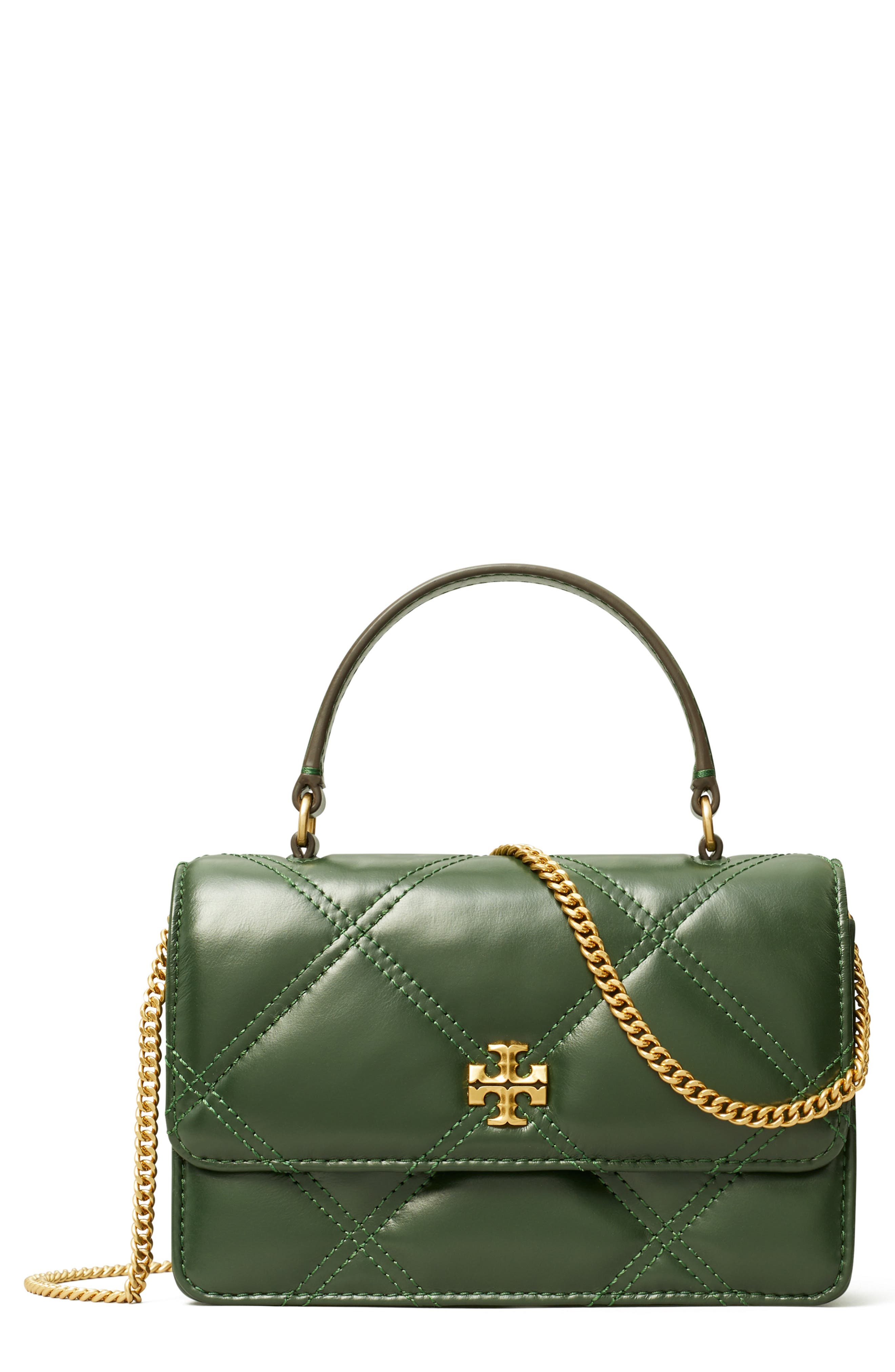 Tory Burch Kira Diamond Quilt Mini Top Handle Crossbody, Main, color, 