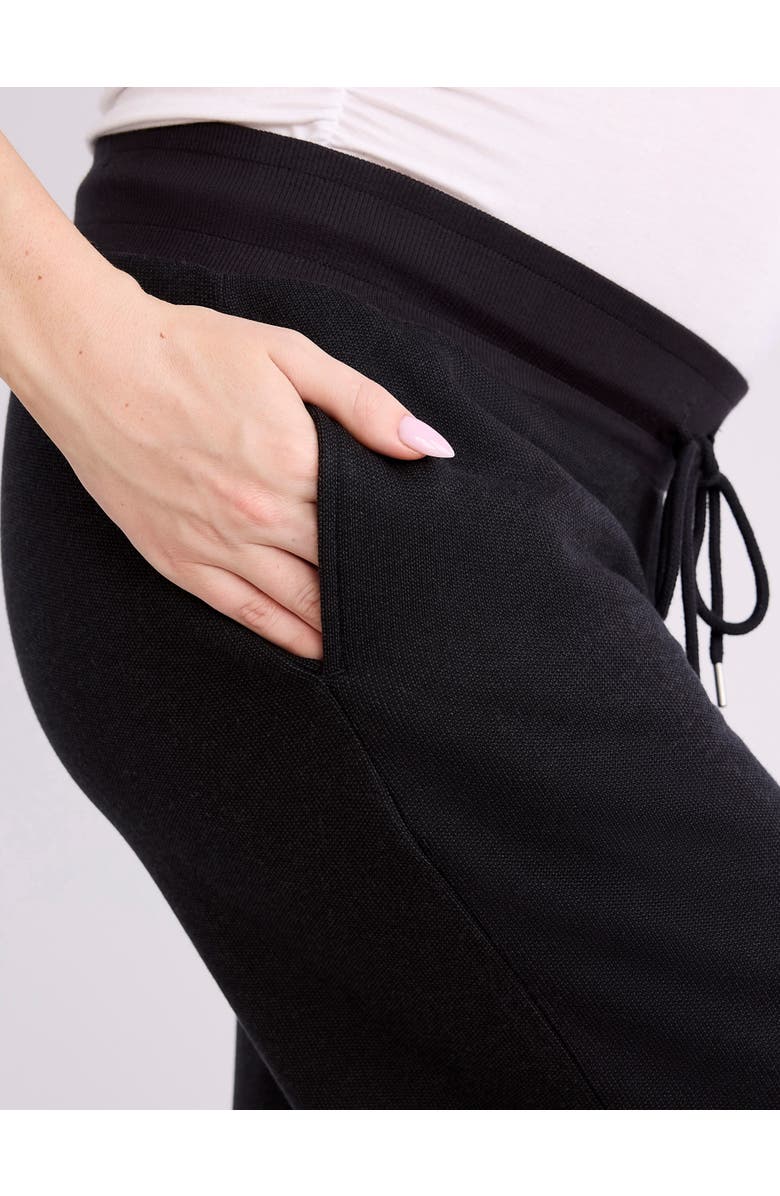 MOTHERHOOD MATERNITY Under the Belly Wide Leg Sweatpants, Alternate, color, Black