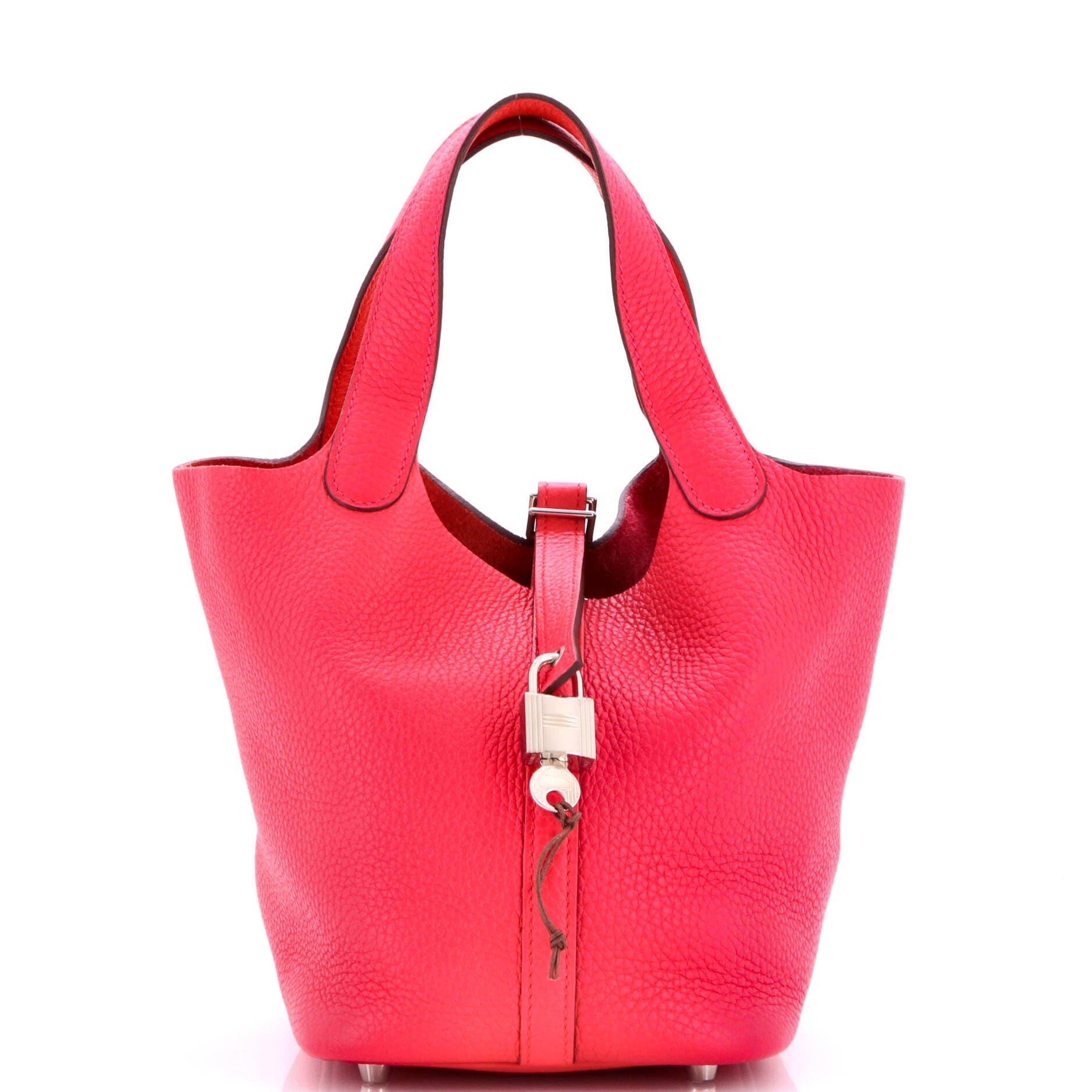 Picotin Lock Bag Tricolor Clemence PM, Main, color, Pink