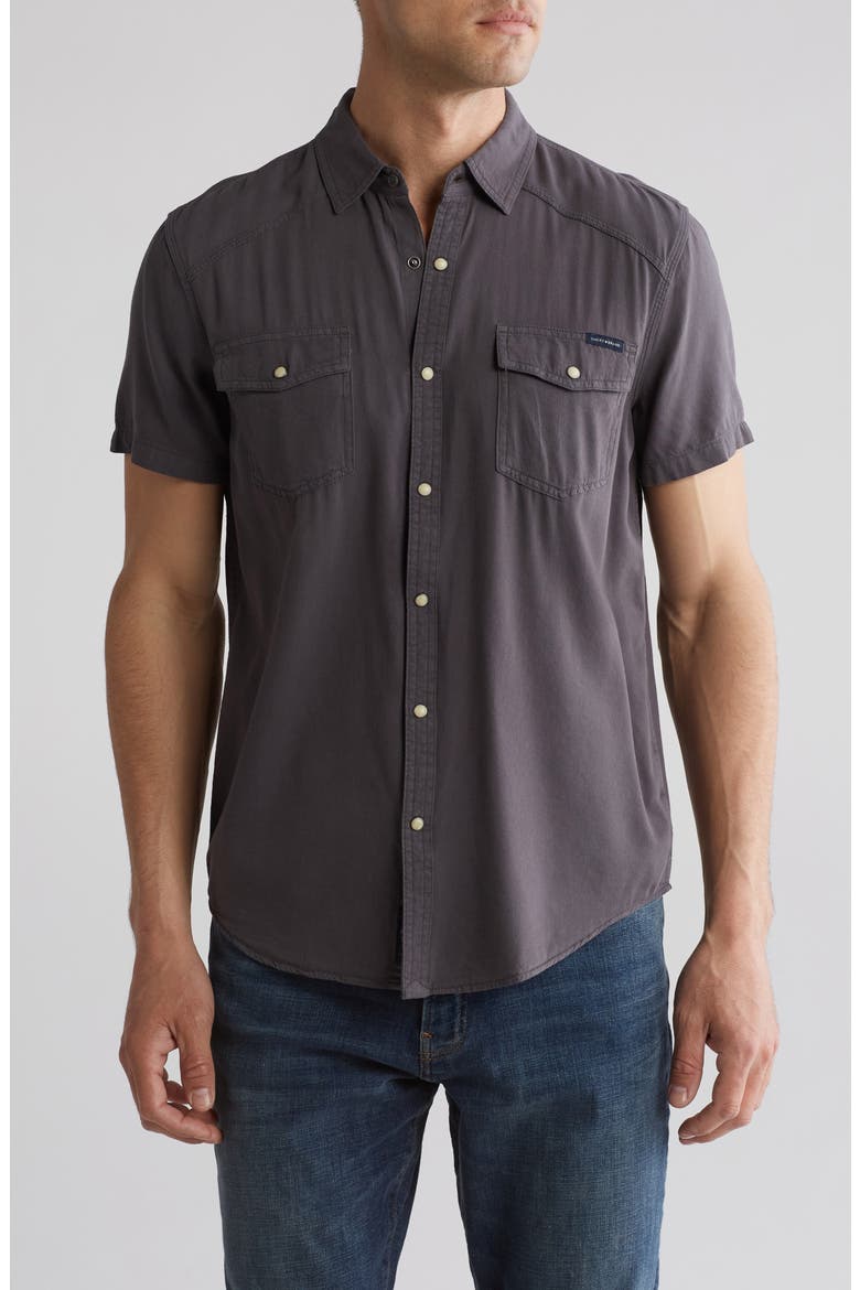 Western Short Sleeve Shirt, Main, color, BLACKENED PEARL