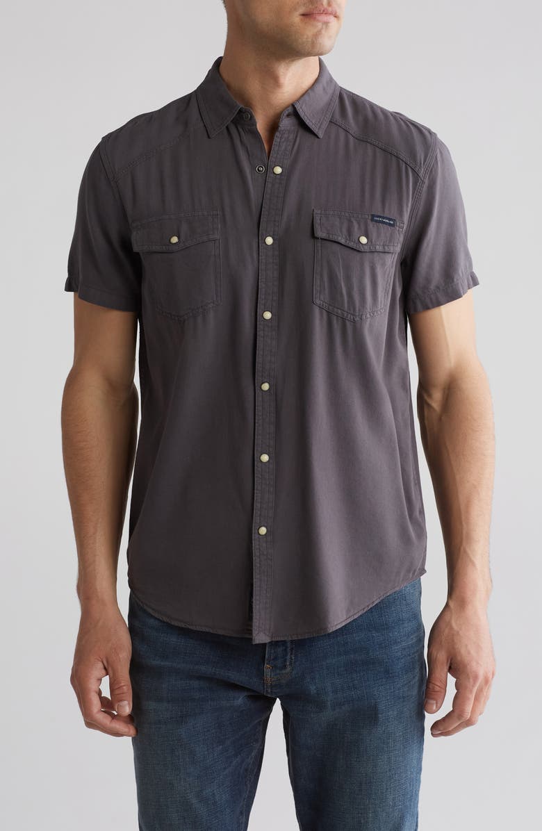 Lucky Brand Western Short Sleeve Shirt, Main, color, Blackened Pearl