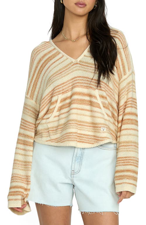 Billabong Baja Stripe Sweater Hoodie In Brown
