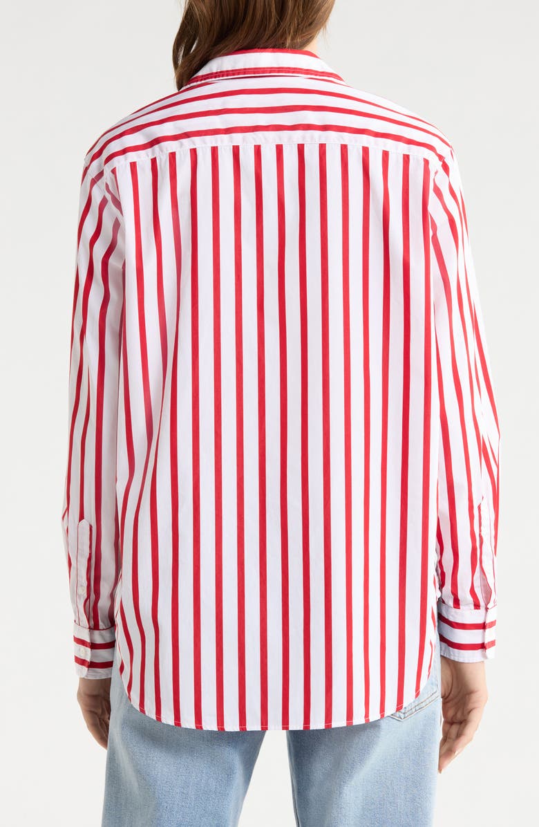 Frank & Eileen Eileen Relaxed Button-Up Shirt, Alternate, color, White Red Stripe