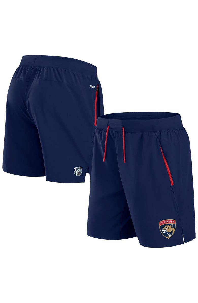 FANATICS Men's Fanatics Navy Florida Panthers Authentic Pro Rink Performance Shorts, Main, color, Navy