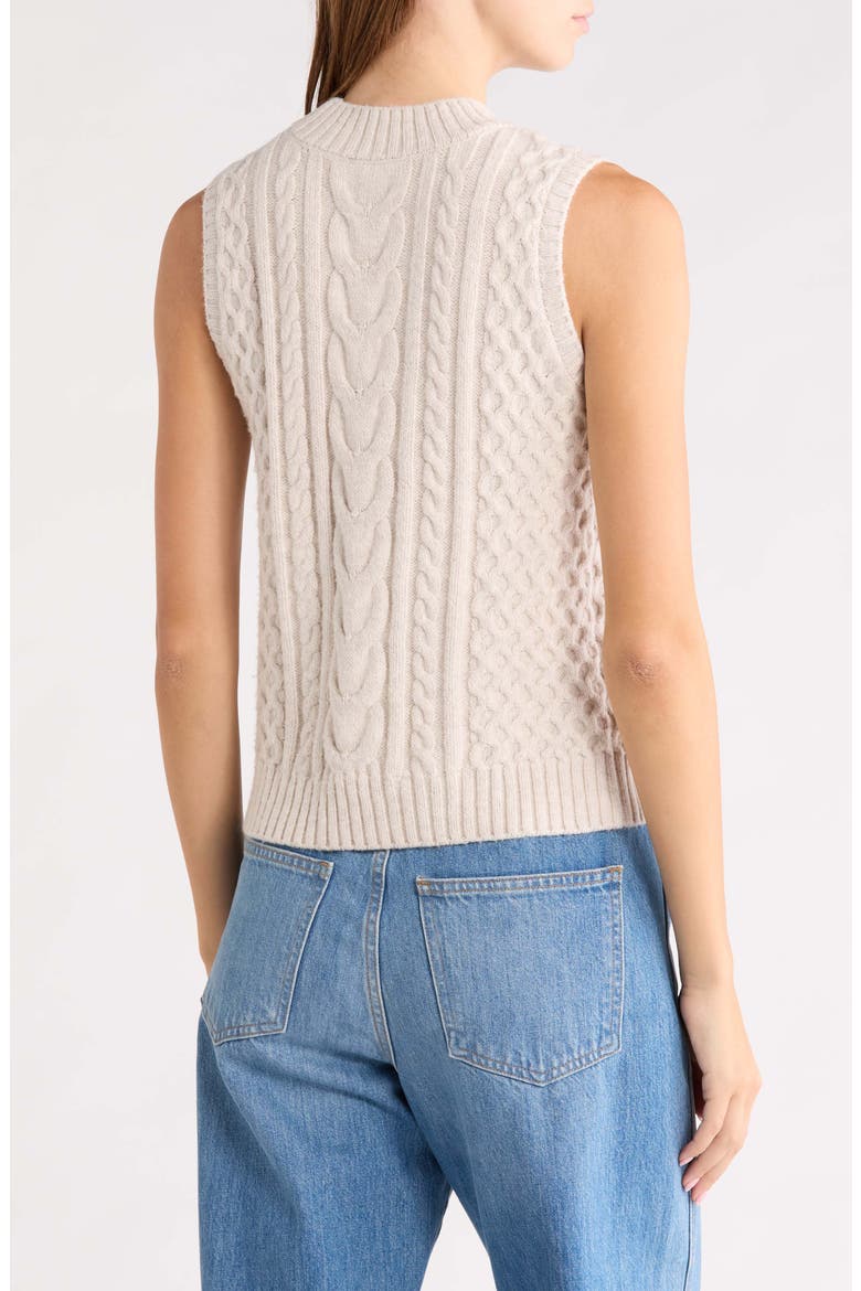 Cable Stitch Sweater Vest, Alternate, color, SUGAR