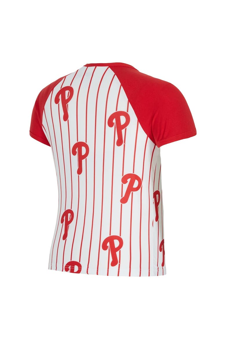 Women's Concepts Sport  White Philadelphia Phillies Outbound Pinstripe Raglan T-Shirt, Alternate, color, White