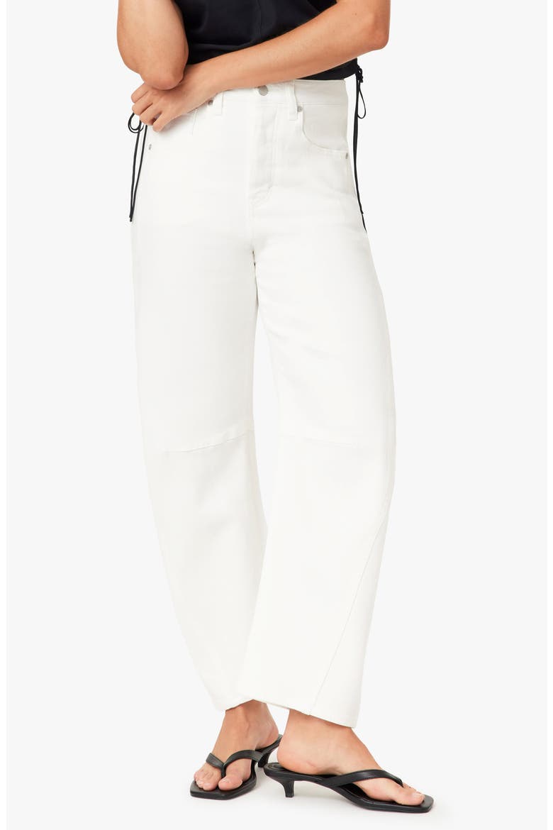 Harper High Waist Crop Barrel Leg Jeans, Main, color, WHITE