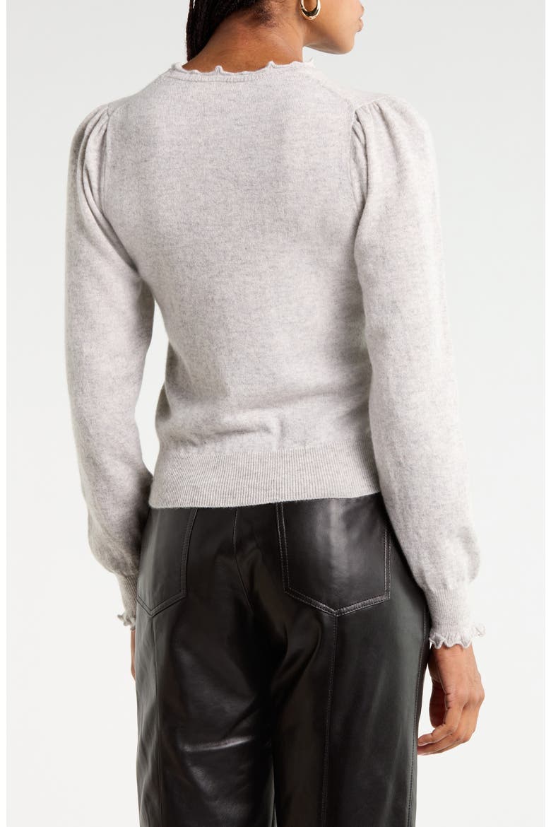 Adette Puff Sleeve Cashmere Sweater, Alternate, color, PEBBLE