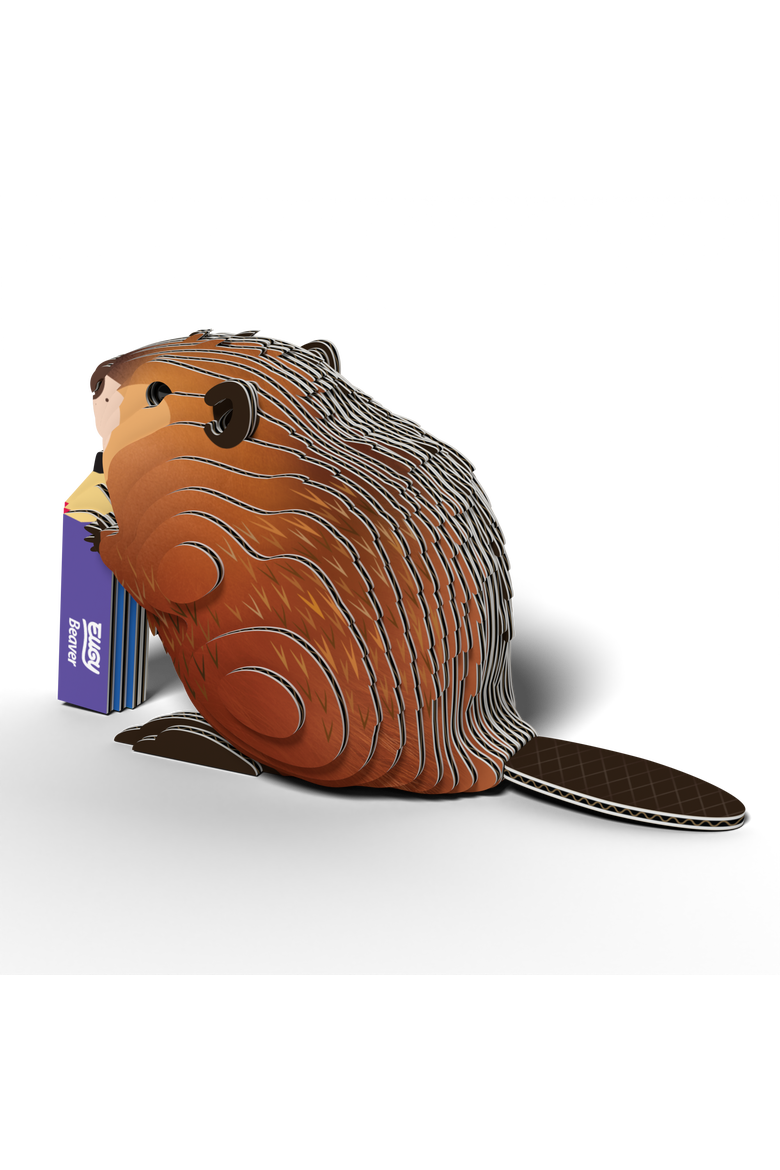Beaver 3D Puzzle, Alternate, color, No Color