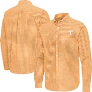 ANTIGUA Men's Antigua Tennessee Orange Tennessee Volunteers Ellis Woven Tri-Blend Long Sleeve Button-Down Shirt