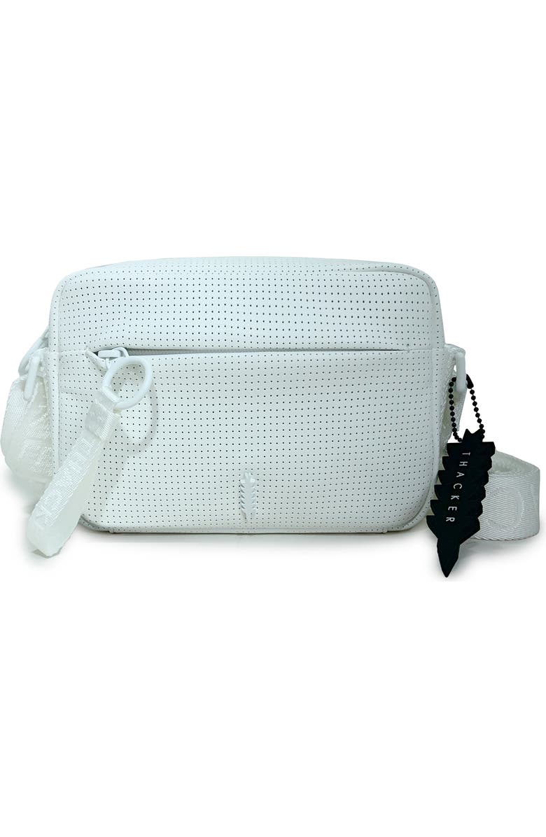 Thacker Ella Faux Leather Camera Bag, Main, color, White Perforation