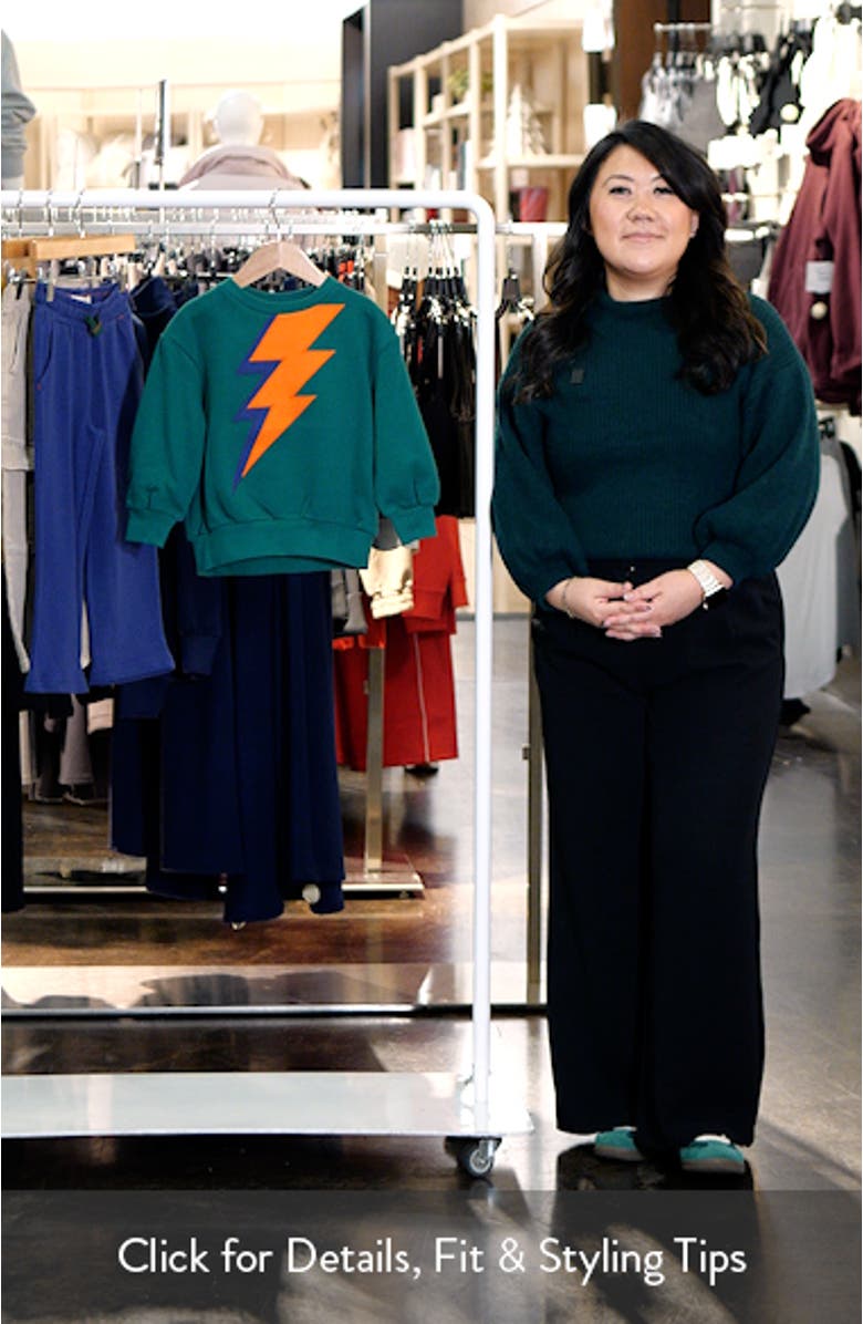 Kids' Lightning Bolt Cotton Graphic Sweatshirt, sales video thumbnail