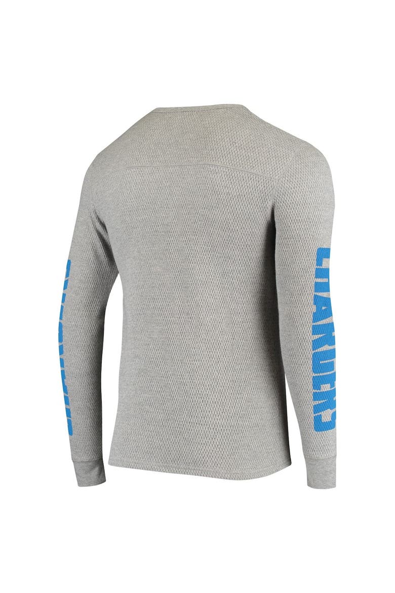 Men's Junk Food Heathered Gray Los Angeles Chargers Heavyweight Thermal Long Sleeve T-Shirt, Alternate, color, Heather Gray