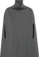 Jil Sander Funnel Neck Wool Rib Cape
