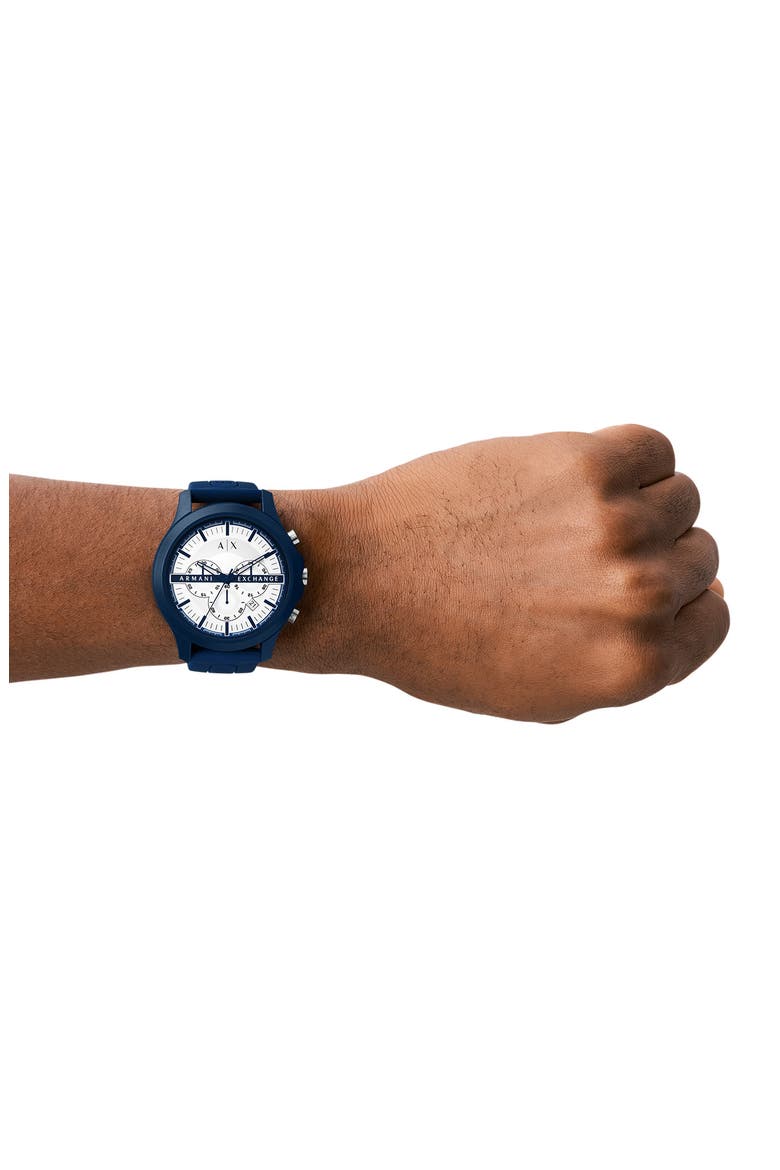 Hampton Chronograph Quartz Silicone Strap Watch, 46mm, Alternate, color, NO COLOR